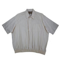 Fulton Street Shirt Works Polo Mens 2X Vintage 90s Cream Banded Bottom USA Made - take2supply
