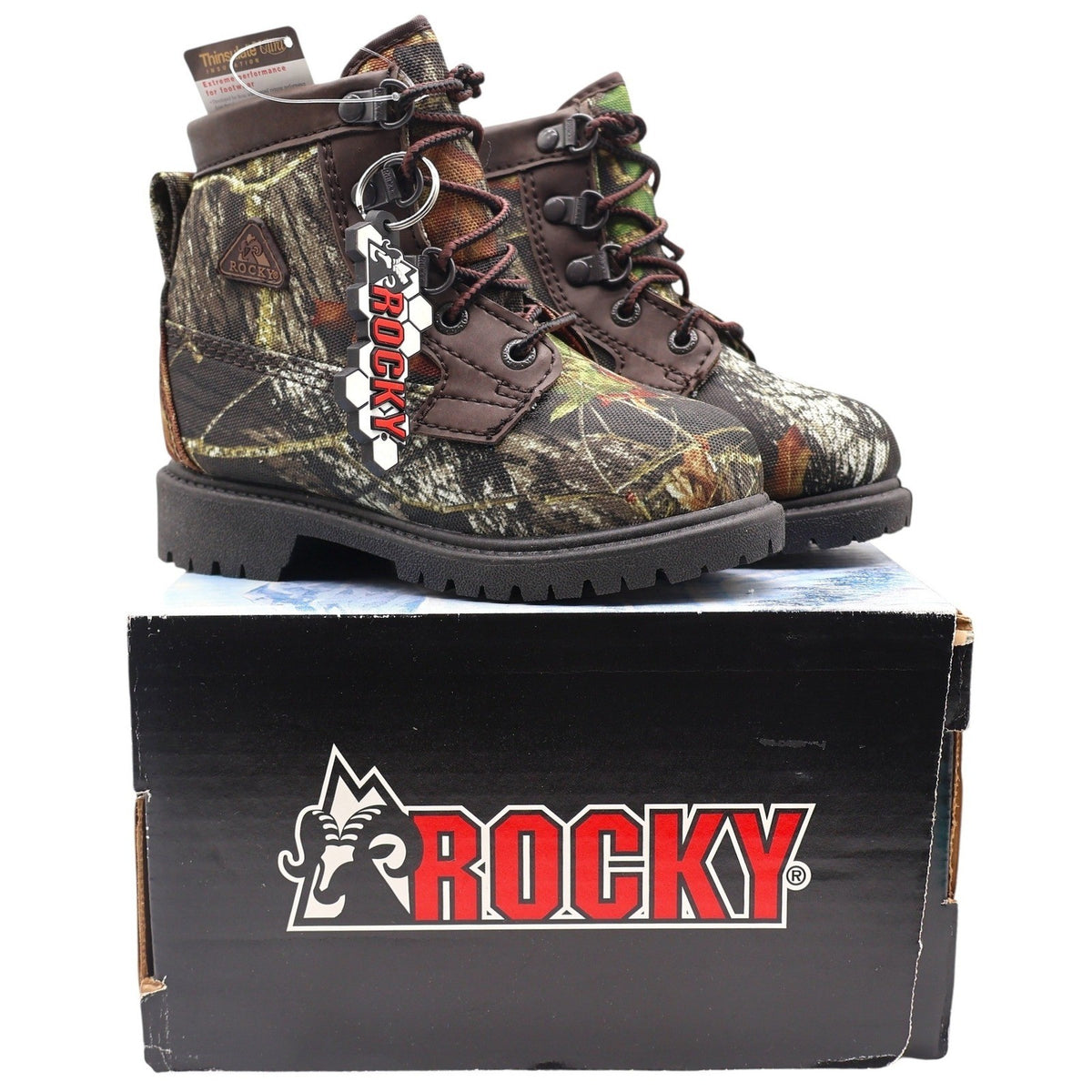 Rocky Bear Claw Boots Kids 10W Brown Camo Thinsulate Hunting Outdoor FQ0003410 - take2supply