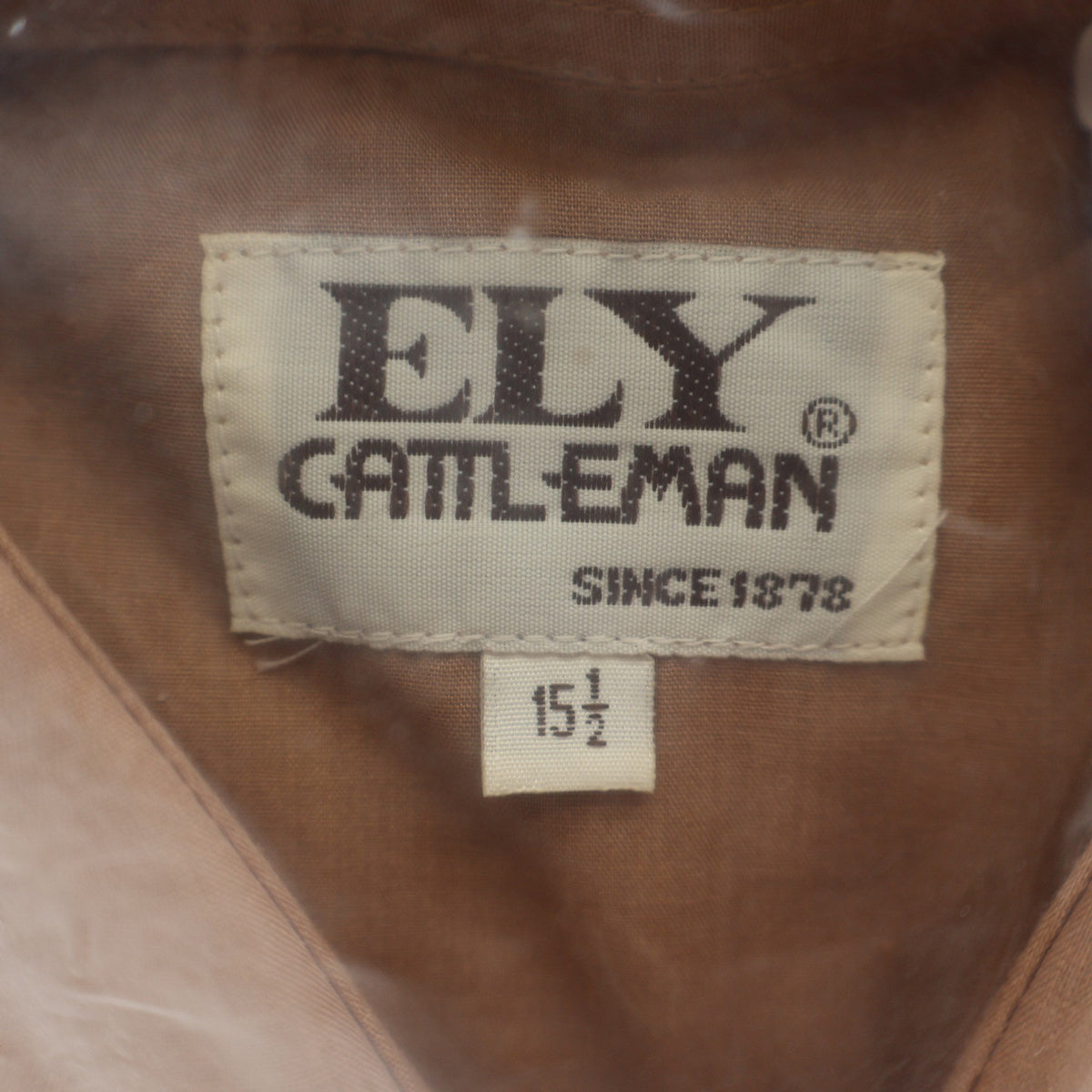 Ely Cattleman Western Shirt Mens 15.5 Brown Cotton Blend Pearl Snap Short Sleeve - take2supply