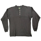 Ferruche Henley Shirt Mens M Black 100% Cotton Long Sleeve Casual New - take2supply