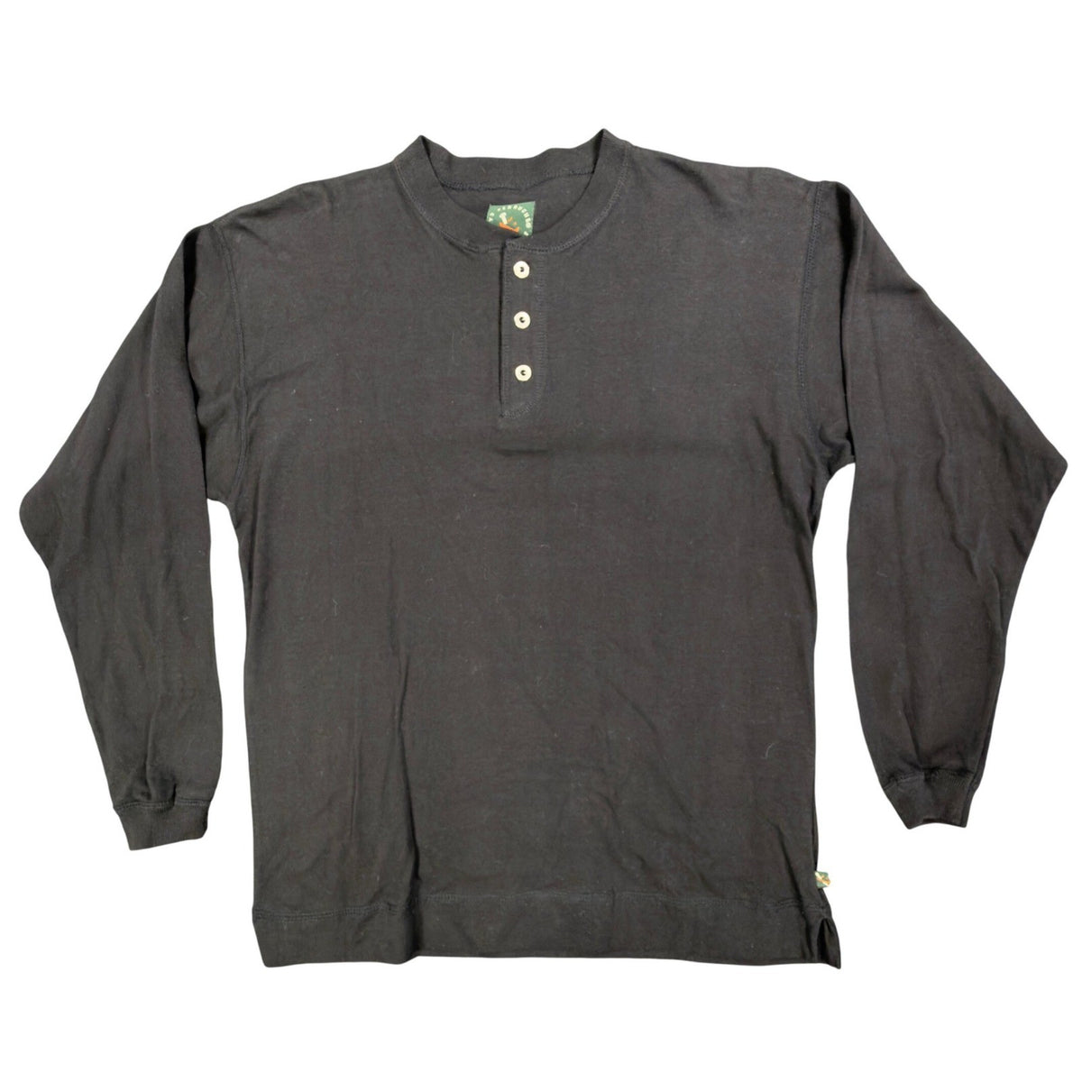 Ferruche Henley Shirt Mens M Black 100% Cotton Long Sleeve Casual New - take2supply