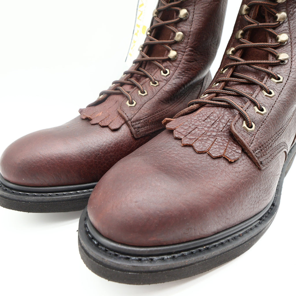Dan Post Lace Up Boots Mens 13D Brown Oily Leather Kiltie DP69612 New With Tags - take2supply