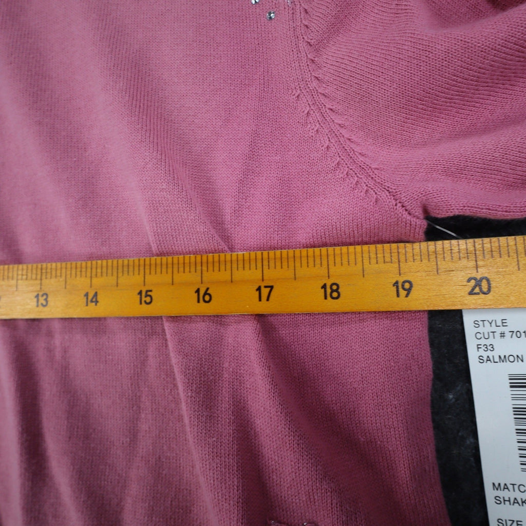 Southern Lady Petite PM Pink Embellished Hooded Zip Cardigan Sweater NWT - take2supply