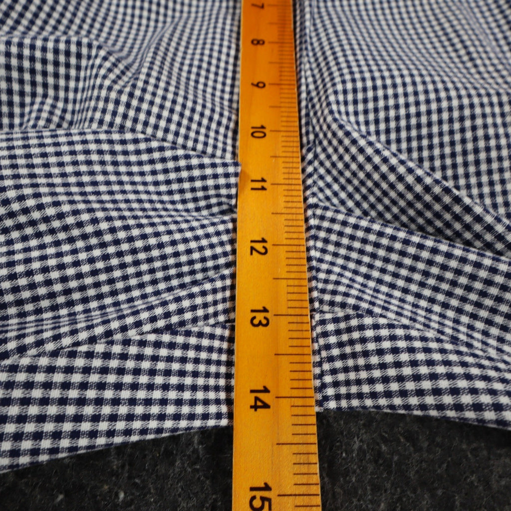 Southern Lady Pants Womens 12 Navy White Gingham Cotton Stretch Side Zip NOS - take2supply