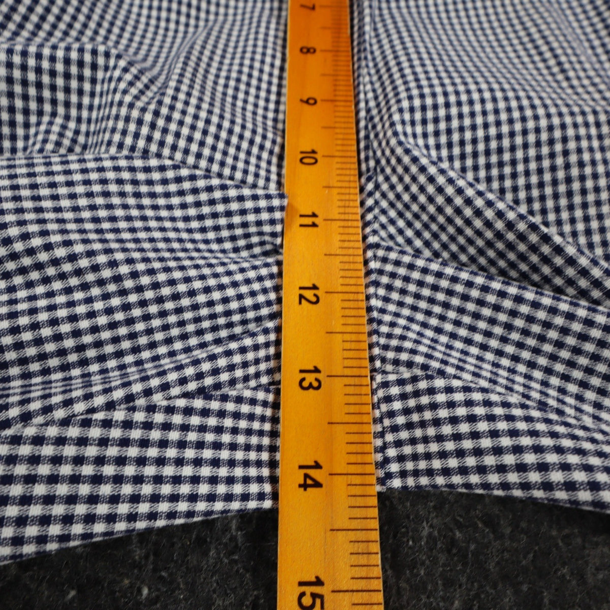 Southern Lady Pants Womens 12 Navy White Gingham Cotton Stretch Side Zip NOS - take2supply