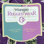 Wrangler Rugged Wear Leaf Print Shirt Mens M Purple Cotton NWT R960LLV - take2supply