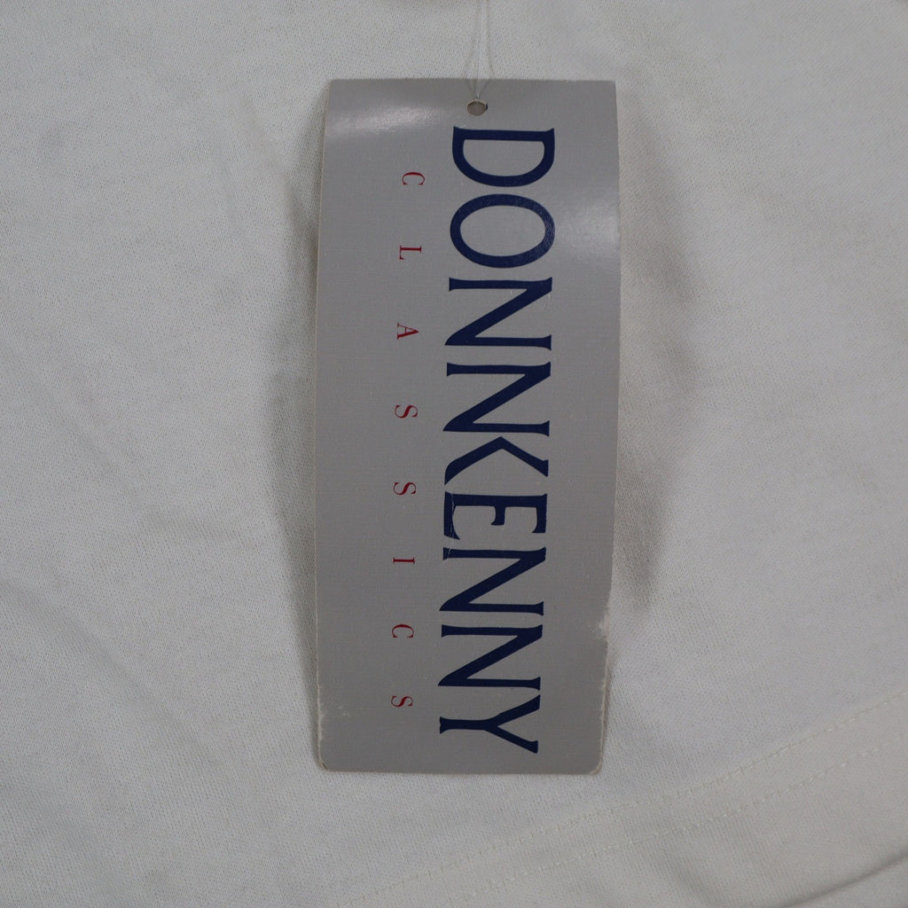 Donnkenny Classics Polo Shirt Womens XL Vintage 90s Ivory Rose Embroidered NWT - take2supply