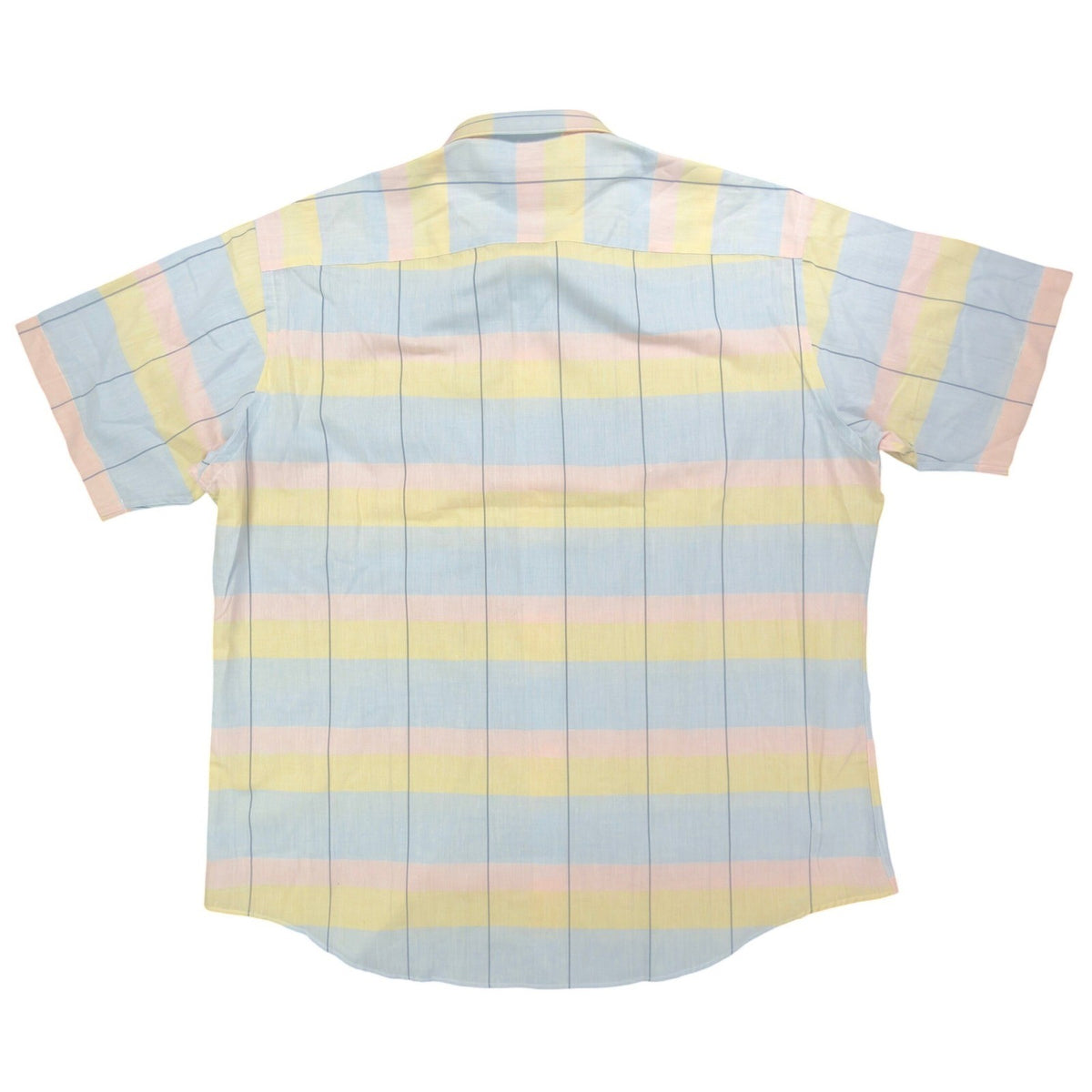 Career Club Vintage 80s Short Sleeve Shirt Mens XL Pastel Striped New - take2supply