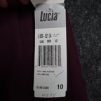 Lucia Dress Pants Womens 10 Burgundy Falling Leaves Crepe Lined High Rise New - take2supply
