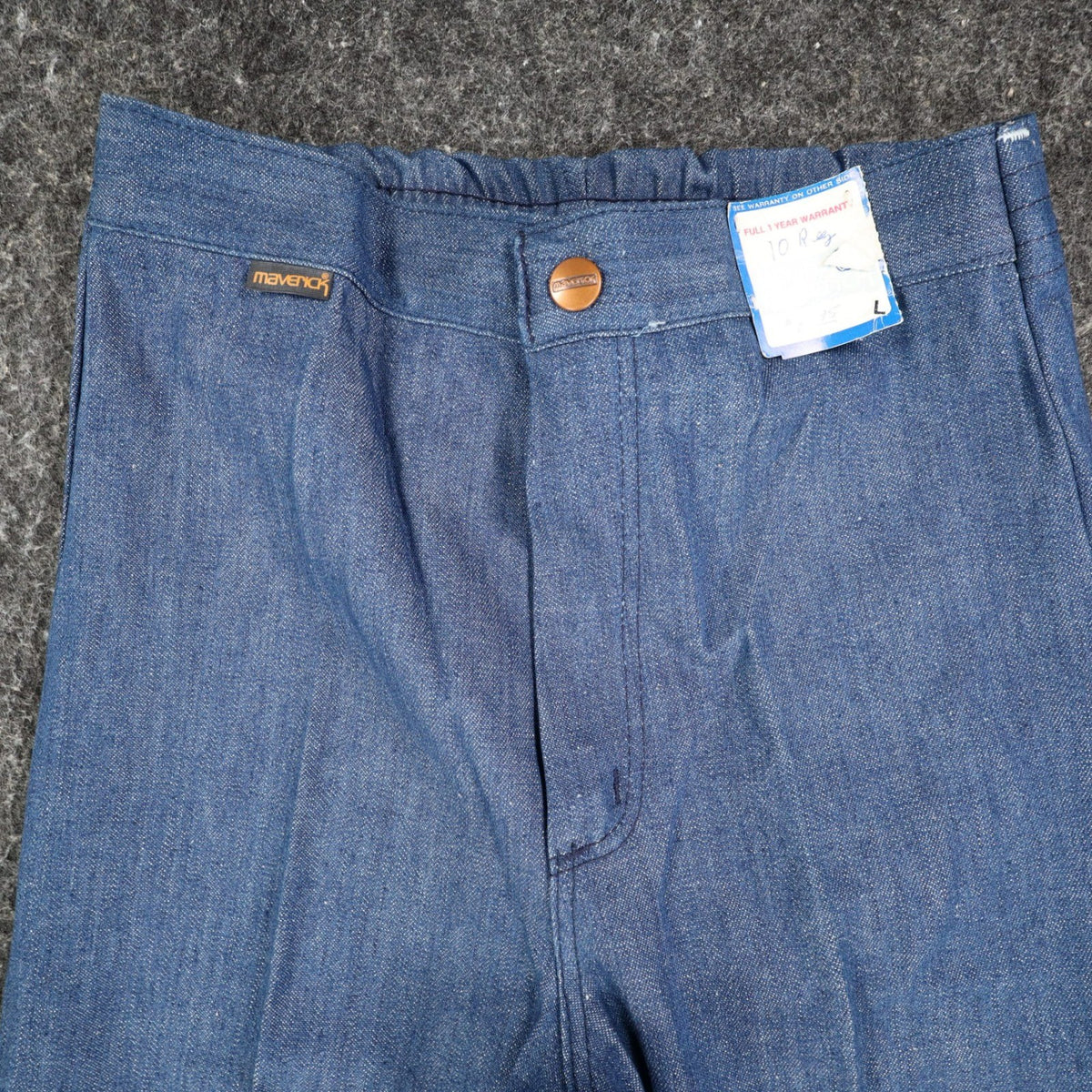 Vintage Young Maverick Jeans Boys 10 Blue Flare Elastic Waist Embroidered NWT - take2supply