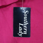 Southern Lady Top Women XL Red Long Sleeve V-Neck Faux Wrap Cotton Blend NWT - take2supply