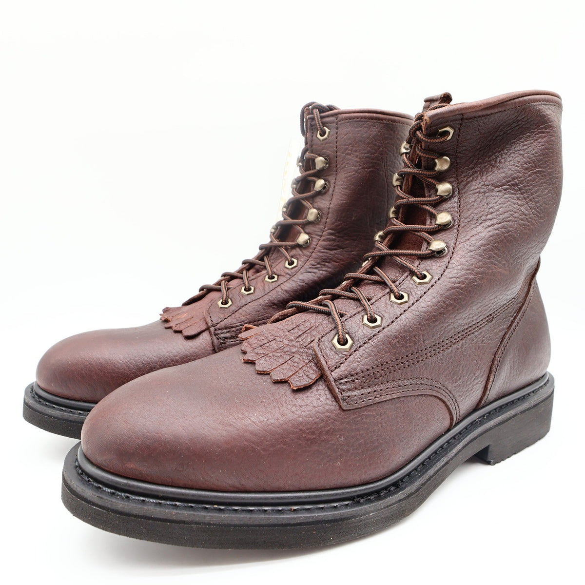 Dan Post Lace Up Boots Mens 13D Brown Oily Leather Kiltie DP69612 New With Tags - take2supply