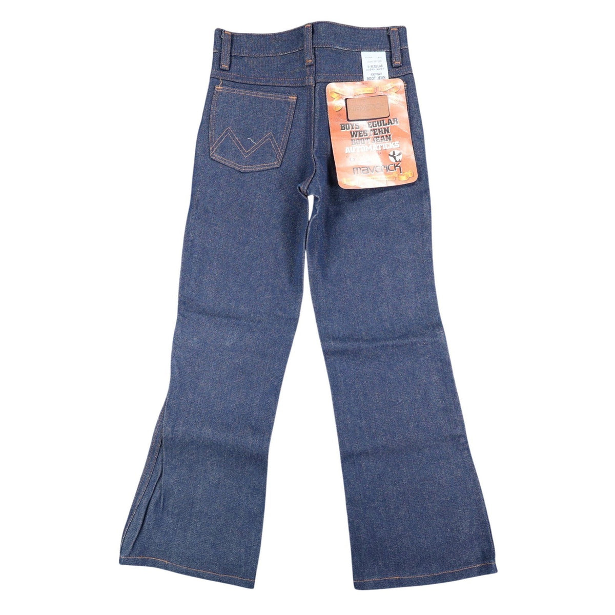 Maverick Western Boot Jean Boys 9 Reg Vintage Indigo Blue Denim Made in USA NEW - take2supply