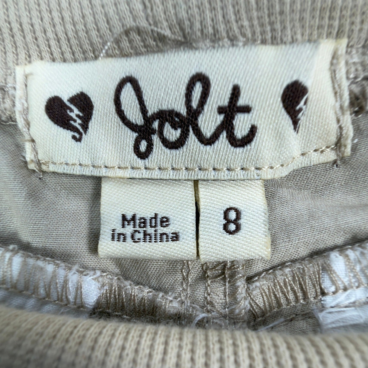 Jolt Y2K Knit Waist Bermuda Shorts Juniors 8 Khaki Cotton Stretch NWT - take2supply