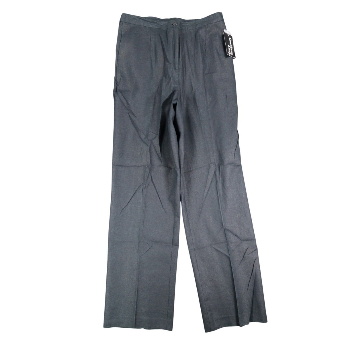Southern Lady Linen Rayon Pants Womens 12 Black Wide Leg Pleated Trousers 553M - take2supply
