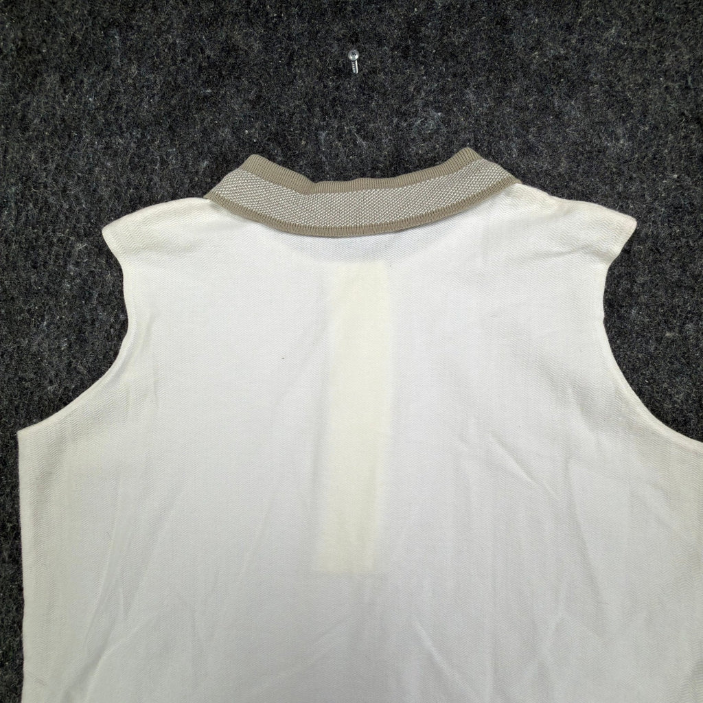 Dunbrooke Vintage Sleeveless Polo Shirt Women M Ivory Cotton New Made in USA - take2supply