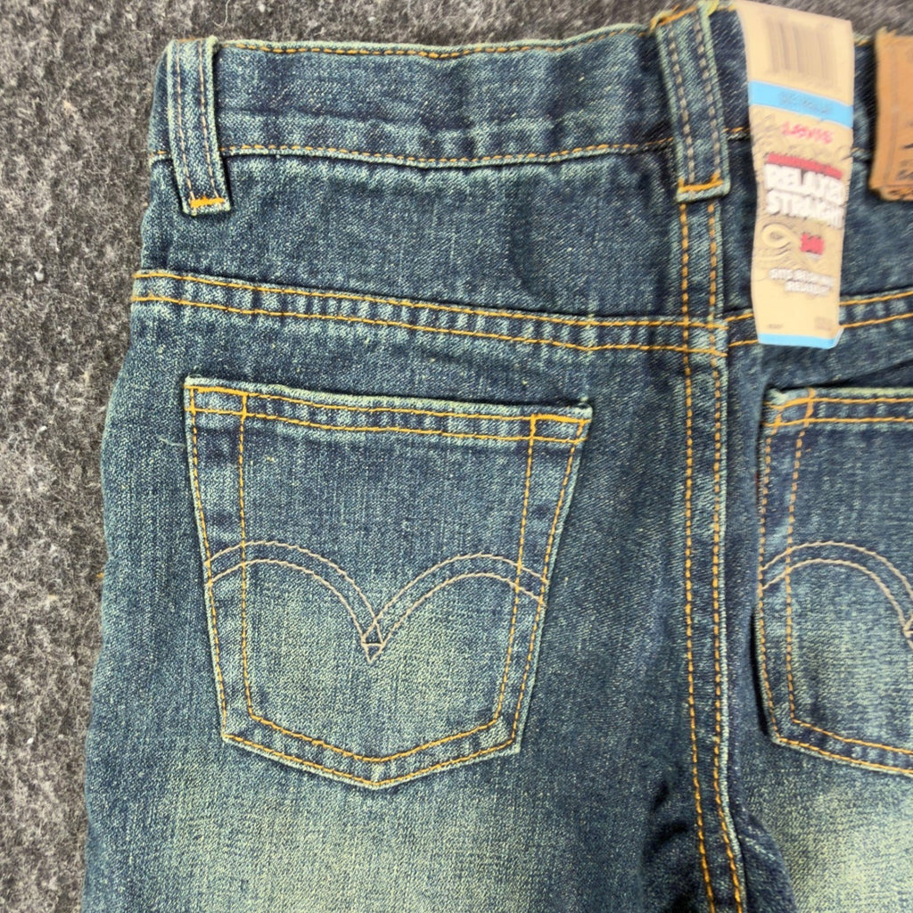 Levi's Y2K 549 Relaxed Straight Shorts Boys 7 Blue Denim NWT Adjustable Waist - take2supply