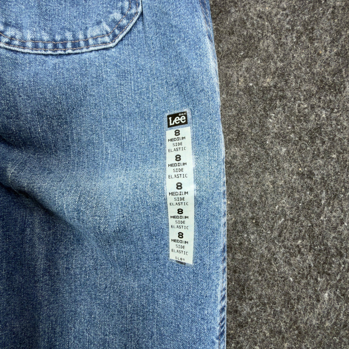 Lee Vintage 90s Side Elastic Utility Jeans Womens 8 M Blue Denim Made in USA NWT - take2supply