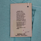Buffalo Henley Shirt Mens Large Vintage Deadstock USA Made Aqua Blue Skier C1259 - take2supply