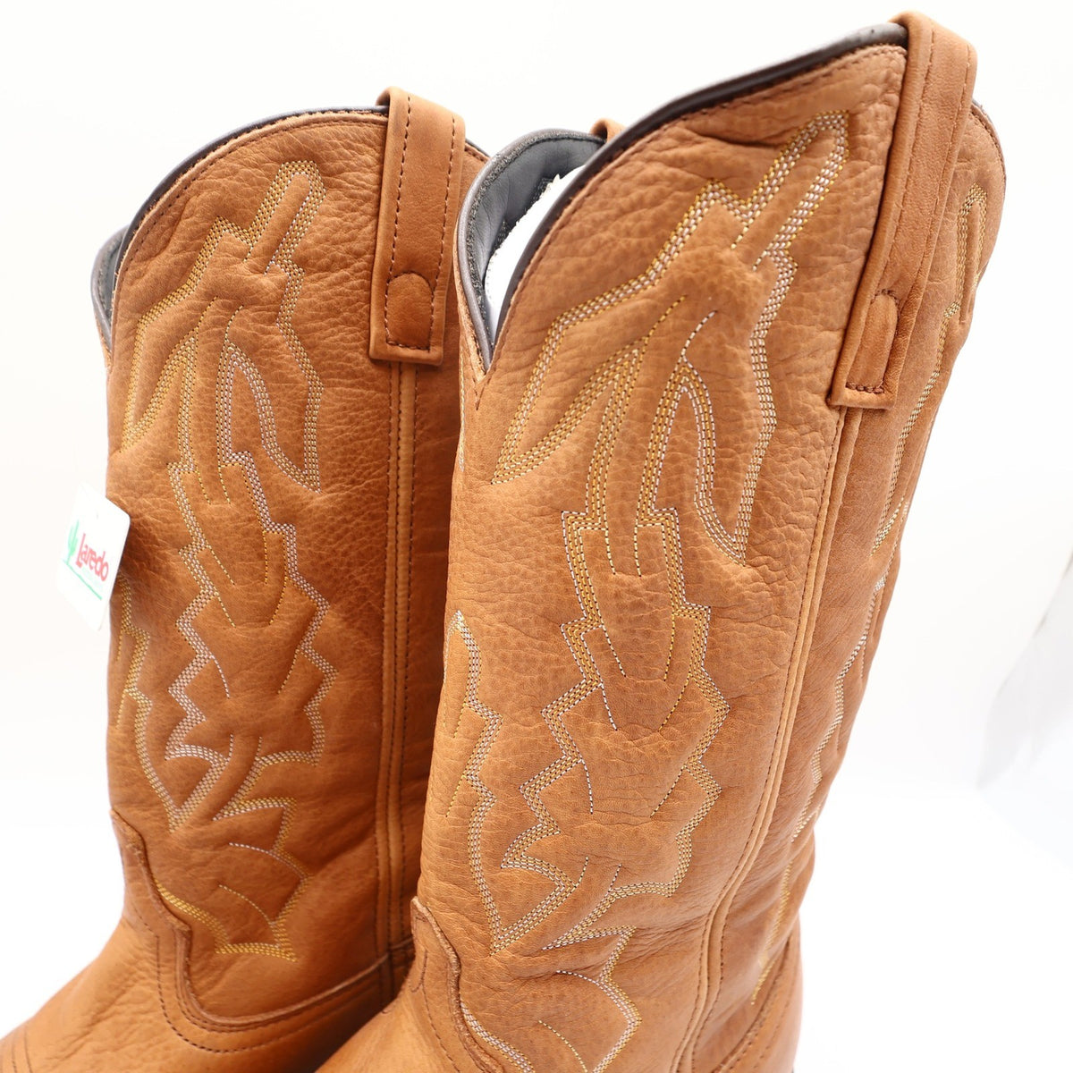 Laredo Western Cowboy Boots Mens 10 EW Leather Walnut Deertan 68372 NWT Box - take2supply