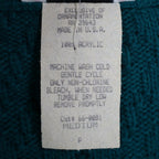 Cricket Lane Cardigan Women Medium Petite Vintage 90s Teal Acrylic Knit NWT USA - take2supply