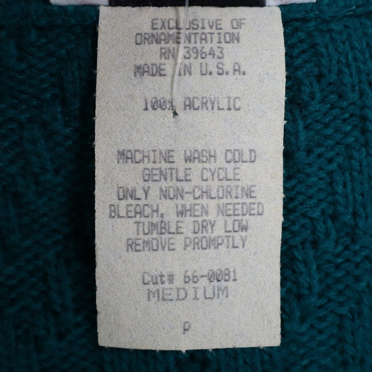 Cricket Lane Cardigan Women Medium Petite Vintage 90s Teal Acrylic Knit NWT USA - take2supply