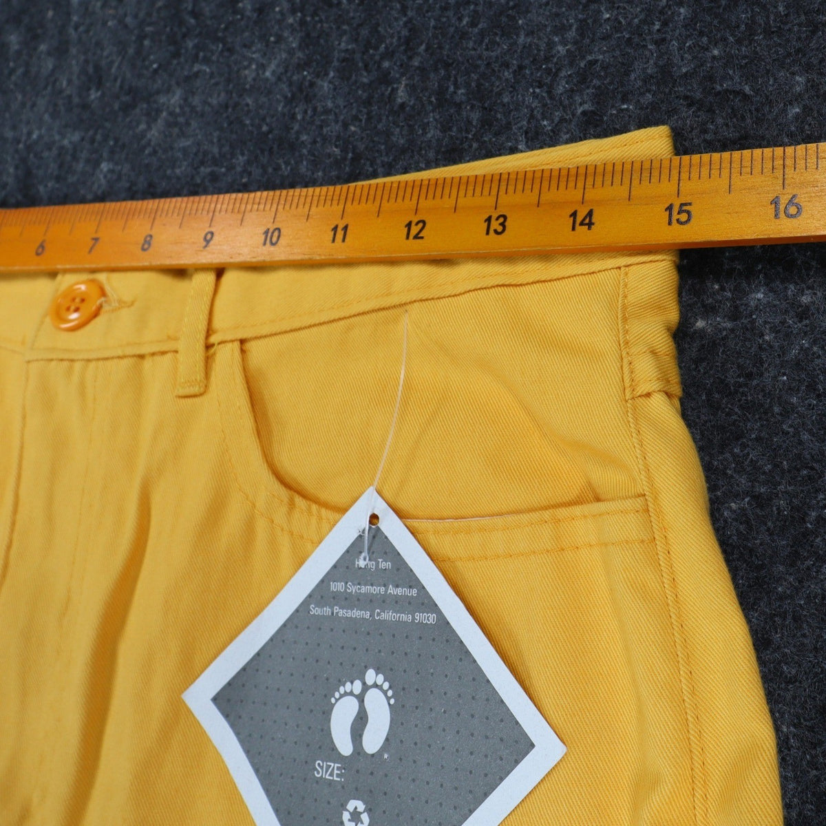 Hang Ten Vintage Shorts Womens 11/12 Yellow Cotton High Rise Made in USA NWT - take2supply
