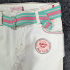 Levi's Y2K Denim Bermuda Shorts Girls 10 White Ramie Blend NWT - take2supply