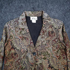 N Touch Paisley Blazer Womens Size S Brown Multi Metallic Single Button NWT - take2supply
