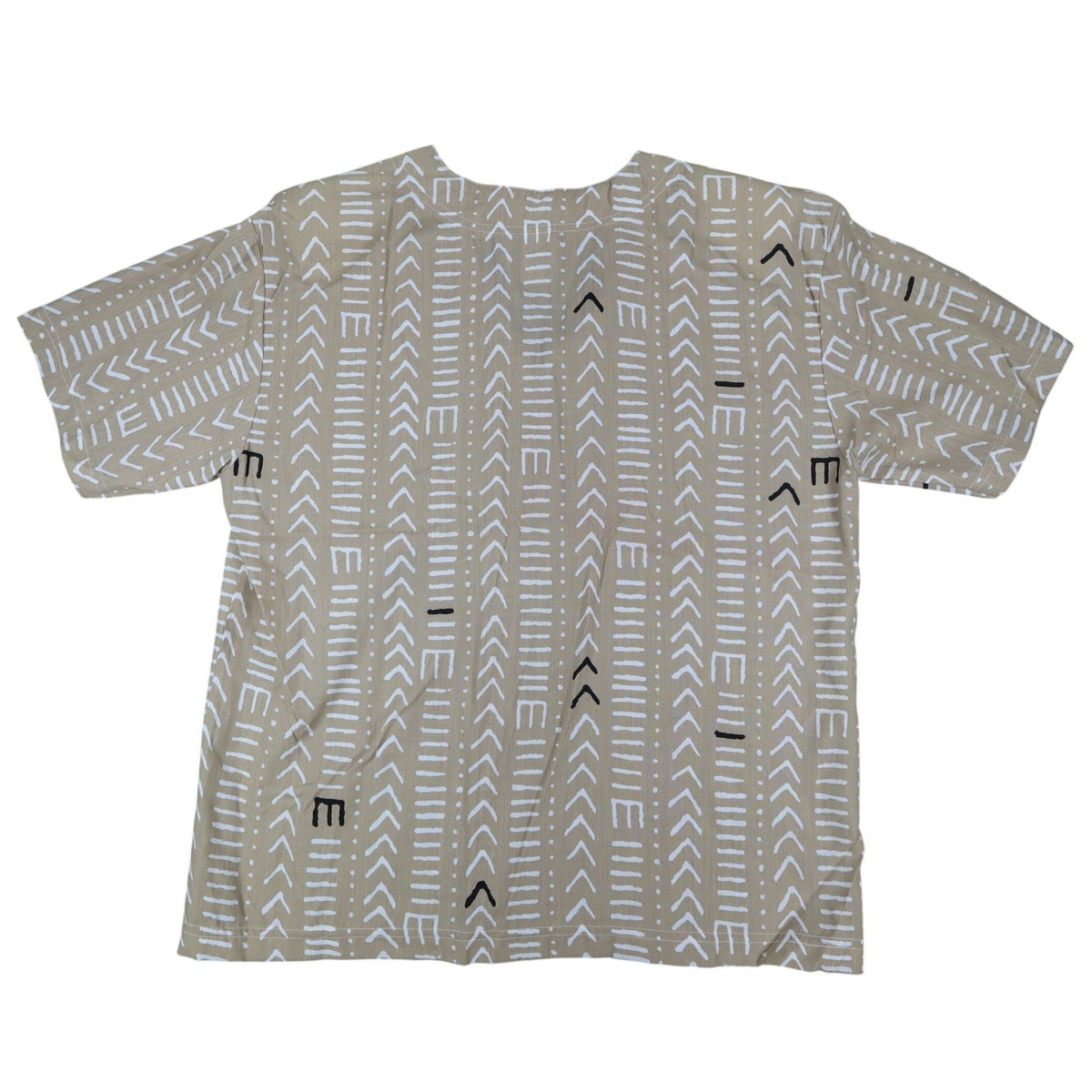 Donnkenny Classics Blouse Womens Small Vintage 90s Khaki Mudcloth Print USA NWT - take2supply