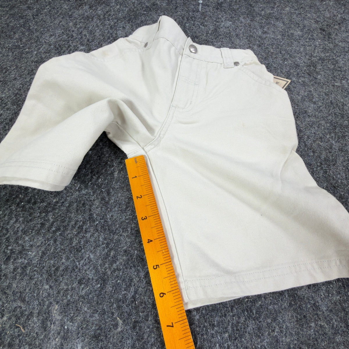 John Deere Carpenter Shorts Boys 5 Stone Cotton Canvas NWT Deadstock - take2supply