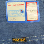 Young Maverick Jeans Girls 7 Regular Blue Cotton Straight Floral Vintage 80s NOS - take2supply