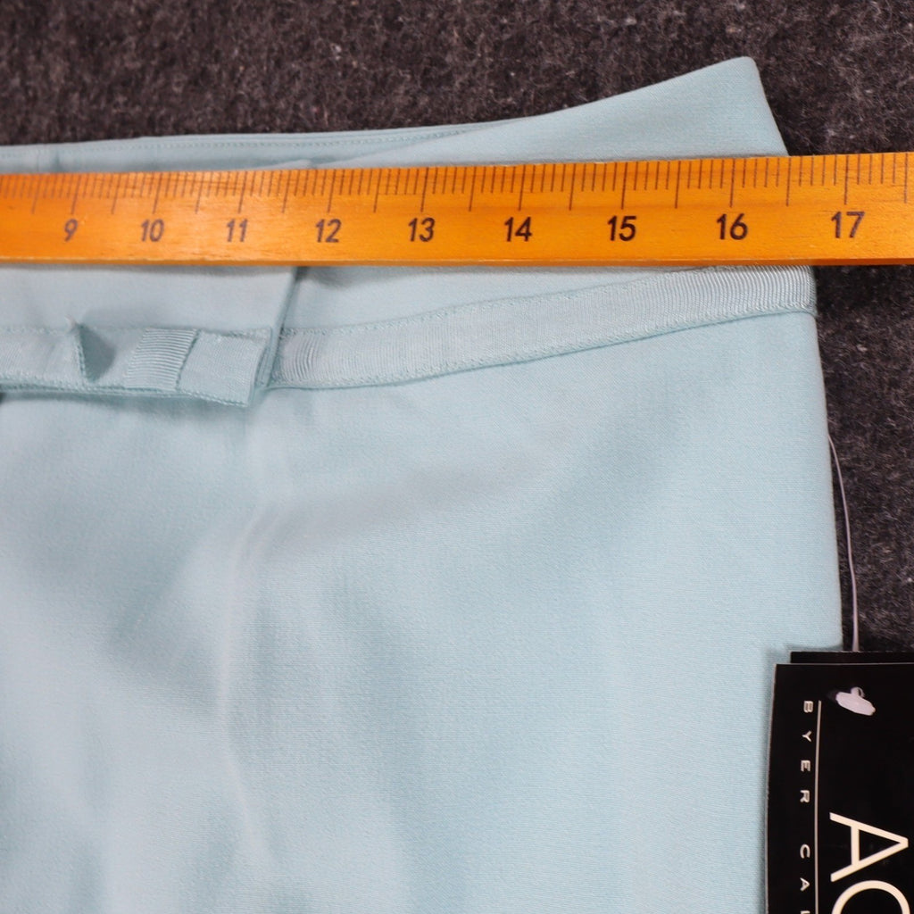 AGB Byer California Dress Pants Womens 10 Y2K Aqua Blue Stretch Wide Leg Flare - take2supply
