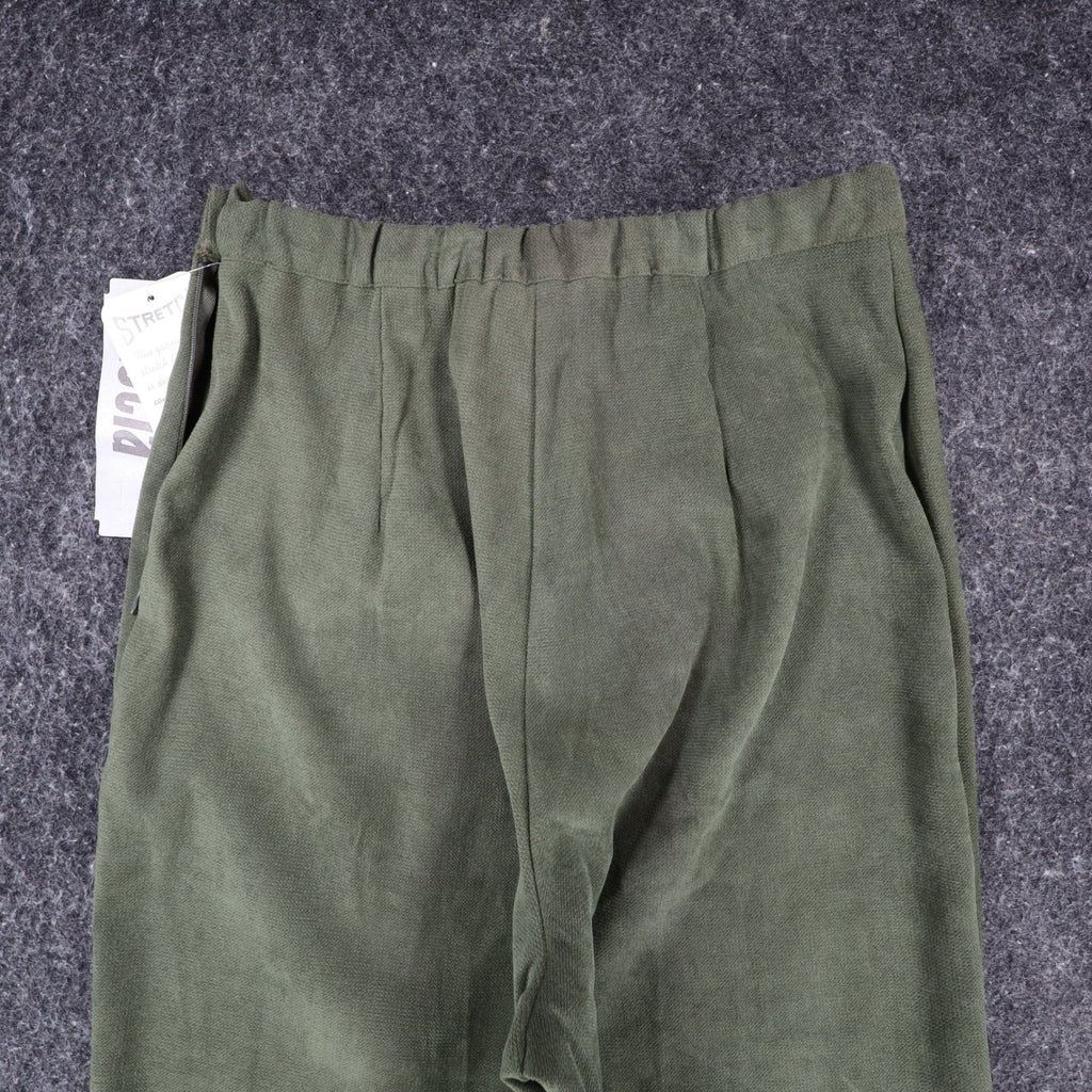 Lucia Trousers Womens Size 8 Y2K Cactus Green Stretch Pleated Straight Leg Pants - take2supply