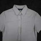 Dee Cee Striped Button Up Shirt Womens 9/10 Vintage 80s Gray Cotton Blend USA - take2supply