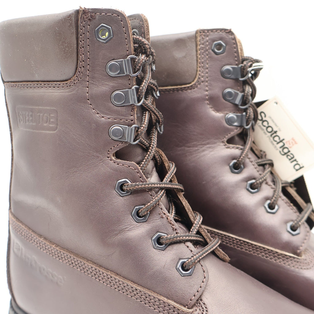 LaCrosse Caribou II Boots Mens 9 Vintage Brown Leather Steel Toe Thinsulate USA - take2supply