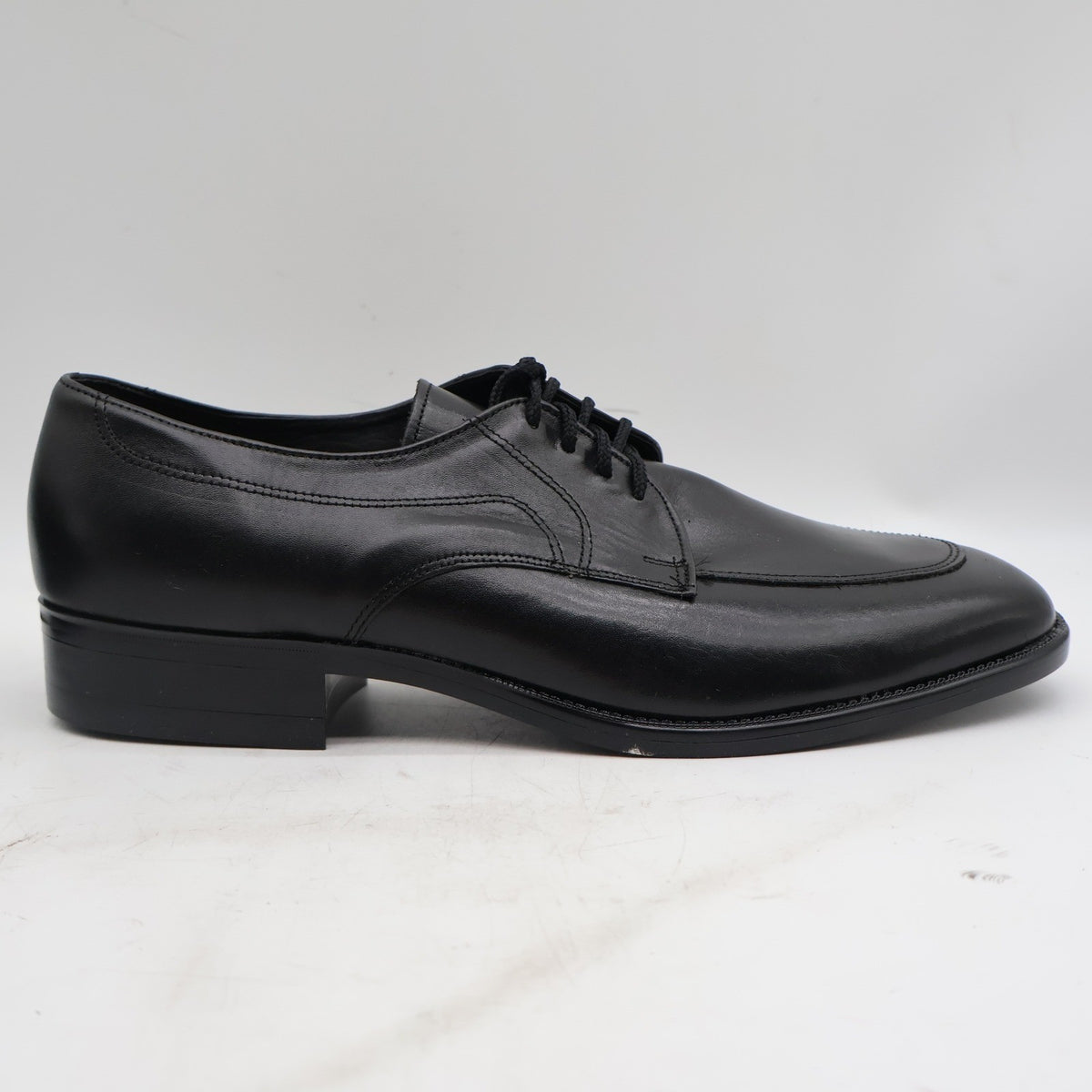 Barclay Oxford Dress Shoes Mens 12 D Vintage Black Leather U-Toe Deadstock 48011 - take2supply