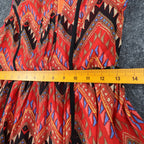 Esley Collection Dress Womens Small Red Geometric Chevron Handkerchief Hem NWT - take2supply