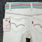 Levi's Y2K Denim Bermuda Shorts Girls 10 White Ramie Blend NWT - take2supply