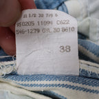 Lee Striped Denim Shorts Girls 8 Slim Vintage 90s USA Deadstock Blue White - take2supply