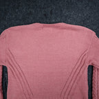 Absolutely Famous Chenille Cable Knit Sweater Womens XL Pink Scalloped AD1350 - take2supply
