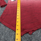 Tribal Top Womens Large Tawny Red Ombre Space Dye Asymmetrical Cowl Neck NWT - take2supply