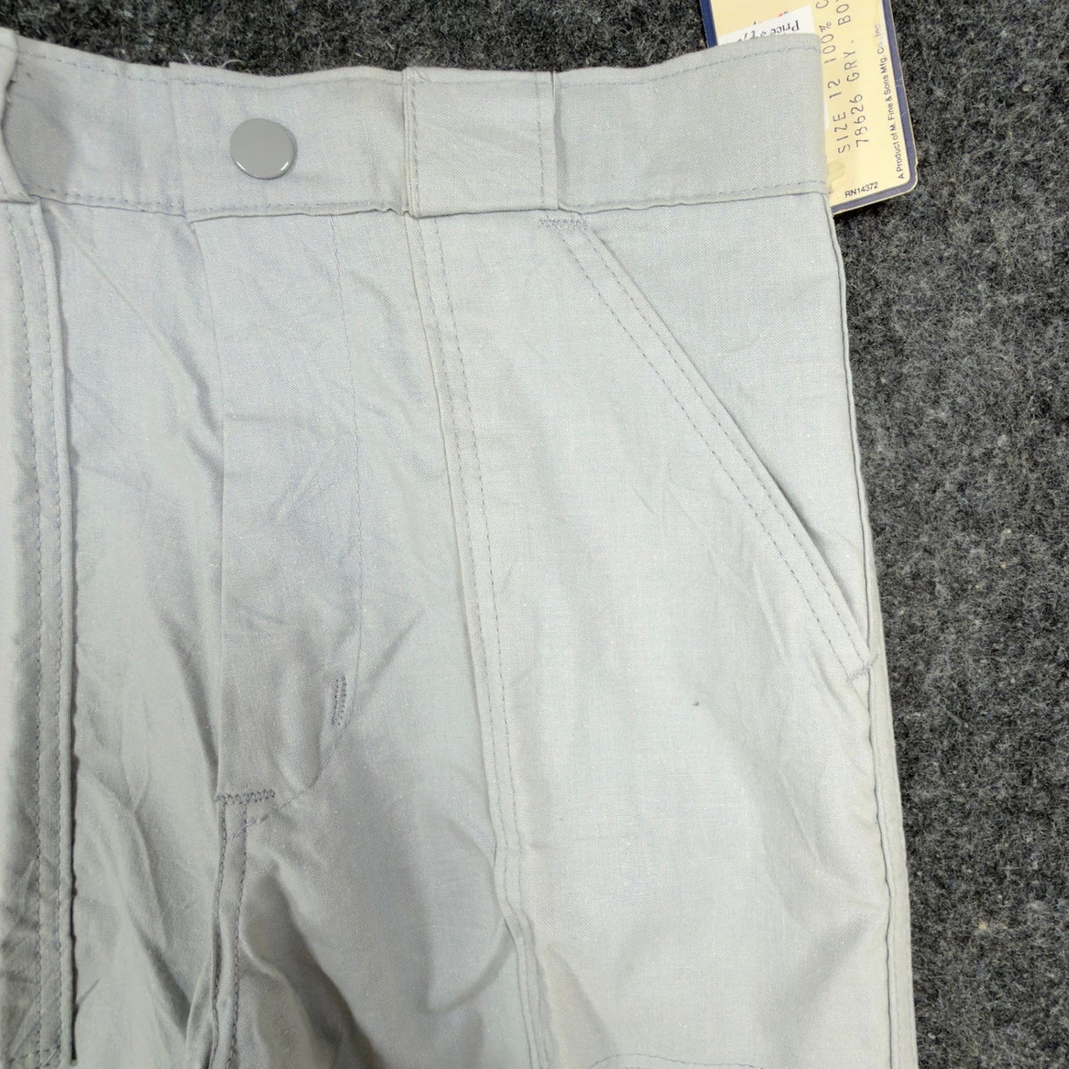 Dakota Vintage 70s Work Pants Boys 12 Gray Cotton Deadstock NWT USA Union Made - take2supply