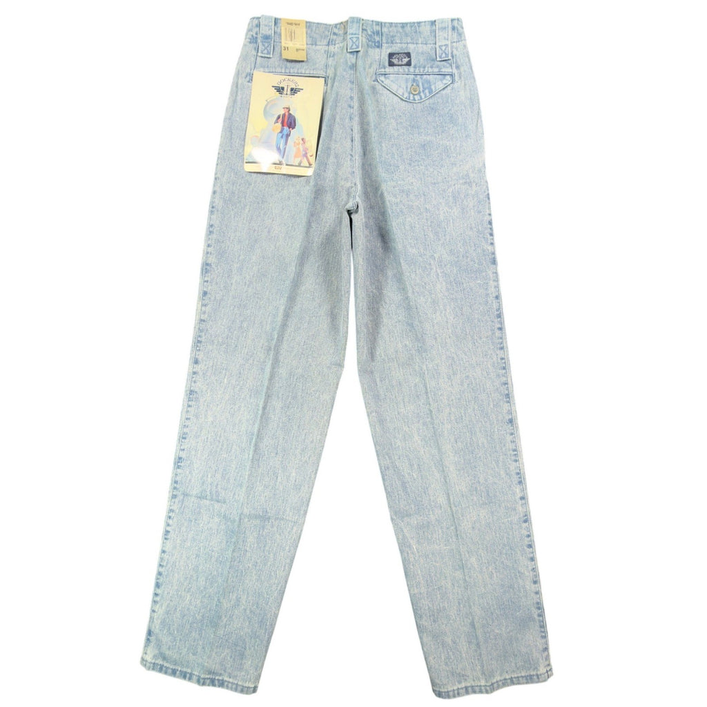 Dockers Vintage 90s Pleated Jeans Mens 31x32 Light Wash Cotton NWT Made in USA - take2supply