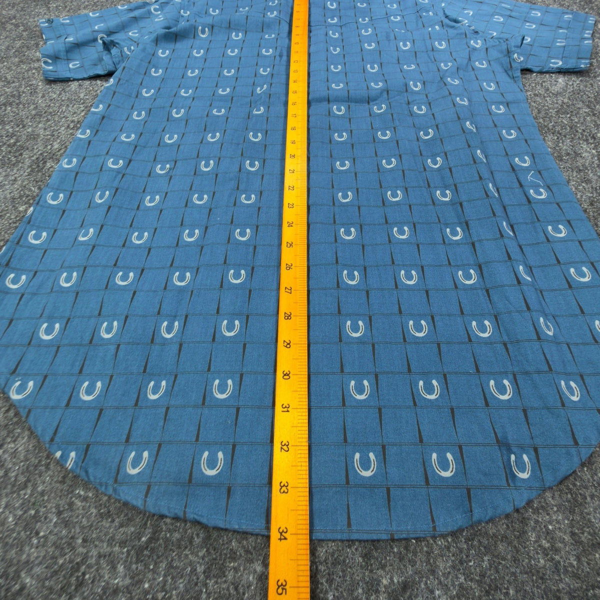 Cumberland Outfitters Western Shirt Mens Large Blue Horseshoe Cotton NWT - take2supply