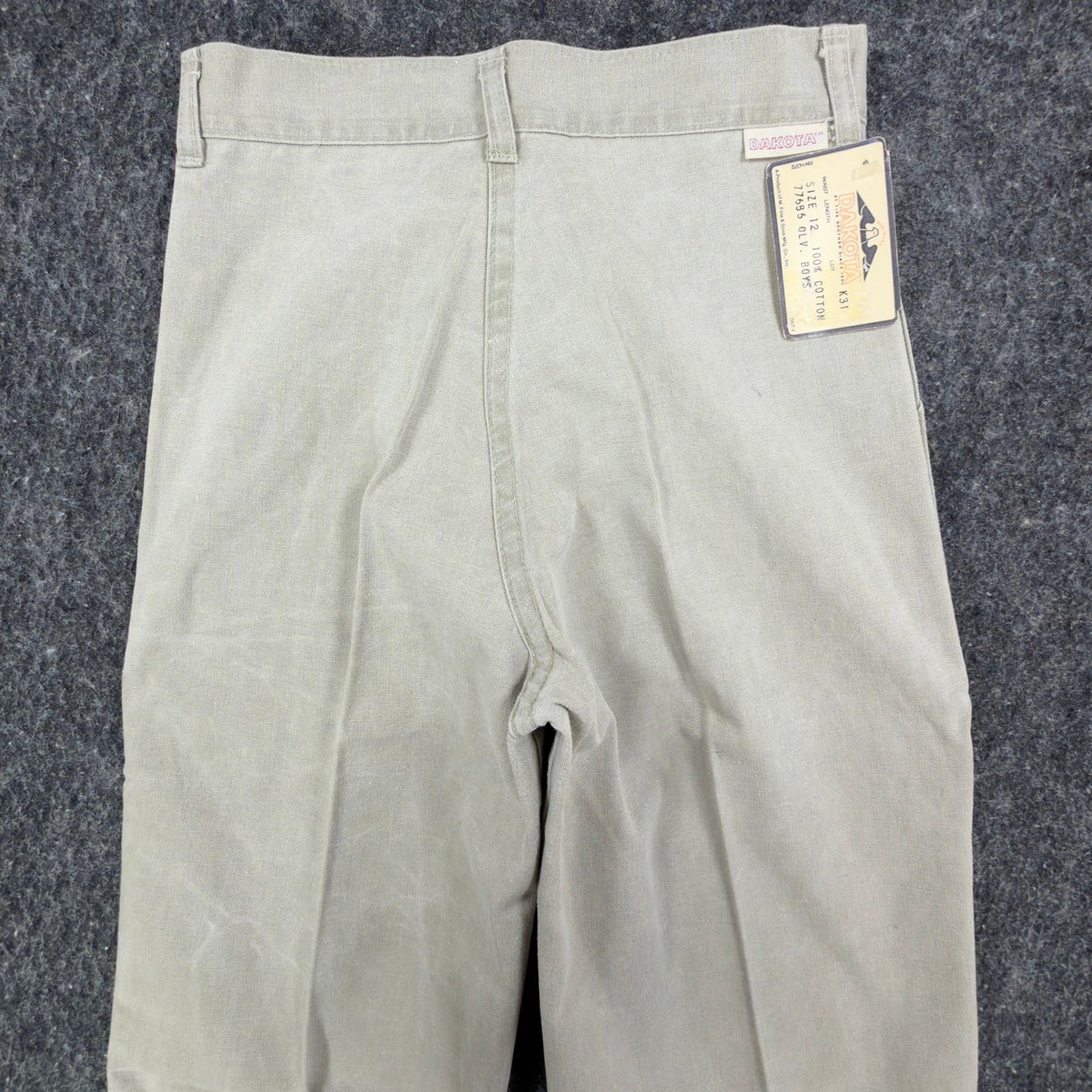 Dakota Vintage 70s Cargo Pants Boys 12 Olive Tan Cotton NWT USA Made Deadstock - take2supply