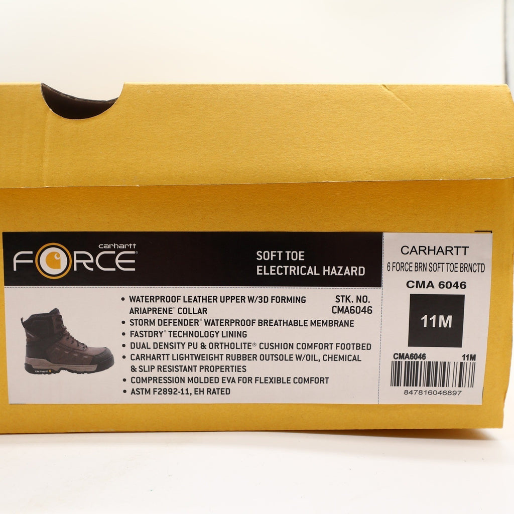 Carhartt 6 Force Soft Toe Work Boots Mens 11 Brown Leather Waterproof NWT - take2supply