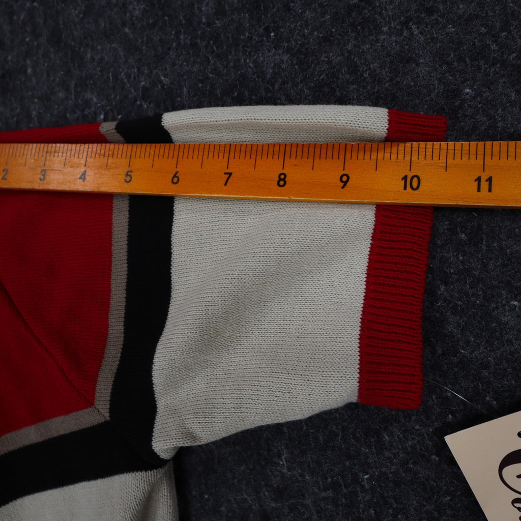 Company Collection Sweater Set Womens M Red Black Striped Cardigan Top USA NWT - take2supply