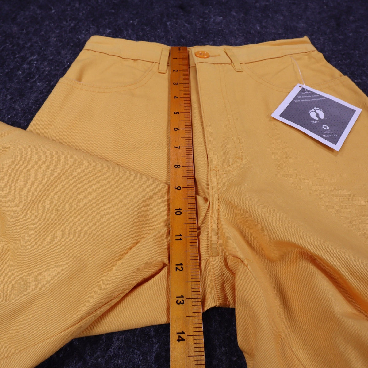 Hang Ten Shorts Womens 3/4 Vintage 90s Yellow Cotton High Rise Made in USA NOS - take2supply