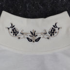 Lucia Mock Neck Top Womens Small Vintage 90s Ivory Embroidered Deadstock NWT - take2supply